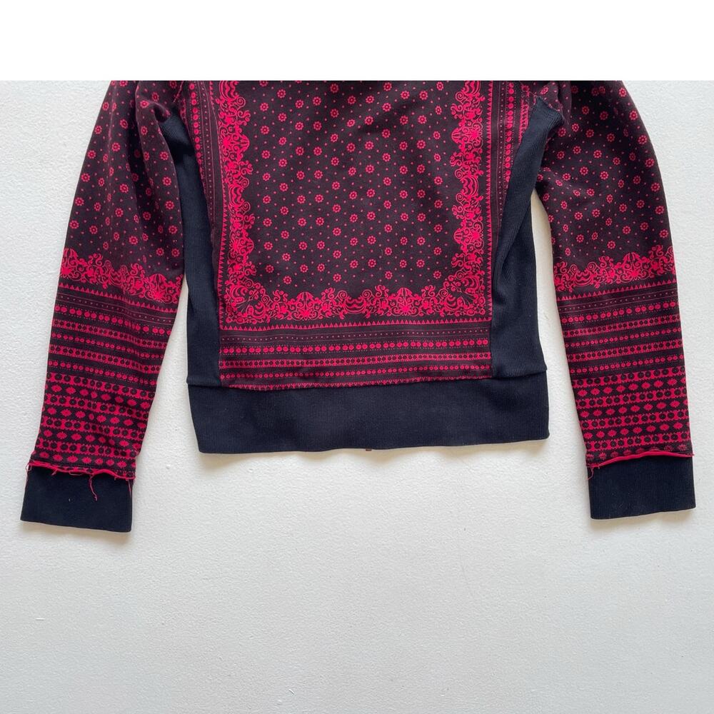 Red By Marc Ecko Y2K 2010s Red Bandana Womens Hoodie / Sz L / Slim Fit Cropped - Picture 8 of 11